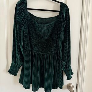 Velvet peplum top